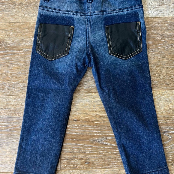 Microbe cool jeans with leather like inserts 3 years great condition - Picture 2 of 3